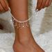 Unisex Hot Selling Tassel Anklet Rhinestone Ladies Summer Beach Simple Double Layer Teardrop Shaped Pendant Anklet Anklet_ipsvogv.com