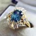 zircon Ring With Gold Plating And Irregular Sea Blue Inlaid Women's Jewelry_ipsvogv.com