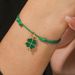 Card bracelet St. Patrick green lucky clover pendant braided bracelet jewelry_ipsvogv.com