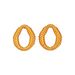 Real Gold Electroplated Titanium Steel Irregular Hollow Embossed O Shaped Gold And Silver Earrings_ipsvogv.com