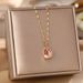 Japanese And Korean Style Cat Eye Stone Tulip Necklace, Light Luxury, Niche Design, Titanium Steel Temperament,_ipsvogv.com