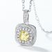 new Ice Flower Cut Goose Yellow High Carbon Diamond Necklace Female S925 Sterling Silver Small Sugar Cube Pendant Fashion Light Luxury All Match_ipsvogv.com