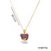 Simple fashion gold plated colorful bear necklace women's full diamond cute animal pendant titanium steel clavicle chain_ipsvogv.com