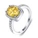 New Multi Color Square Zircon Classic Style Diamond Ring Pure Silver PTR053_ipsvogv.com