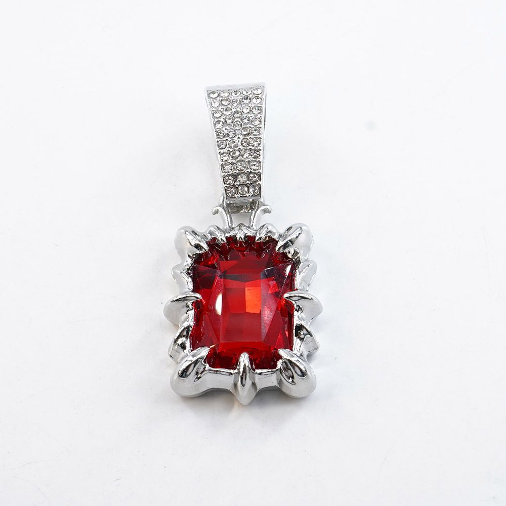 Unisex Hot Selling Personality Retro Ocean Heart Rectangular Brand Gemstone Men's Pendant Necklace Men's And Women's Sweater Chain_ipsvogv.com