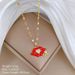 Flame 【 】 Red Lips Zircon Light Luxury Charm Gorgeous Full Diamond Necklace Women's Versatile Clavicle Titanium Steel 【 】_ipsvogv.com