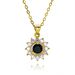 Luxury Round Gemstone Inlaid With Full Diamonds Cross Border Simple Pendant Necklace Ruby Clavicle Chain Retro High End Feel_ipsvogv.com
