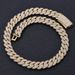 Men's Jewelry Hip Hop 18mm Three Row Diamond Bubble Cuban Chain Trend Jewelry Men's Zircon Necklace_ipsvogv.com