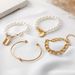 New Handicraft Fashion Lock Pearl Snake Bone Chain Adjustable Opening Bracelet Set Of 4_ipsvogv.com