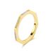 Ins titanium steel diamond white shell tail ring ring octagonal small cut simple design style commuter wear hand jewelry_ipsvogv.com