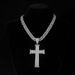 Cross Full Dia Pendant Personality Alloy Cuban Chain Niche Street Style Hip Hop Necklace_ipsvogv.com