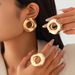 Jewelry With Simple Temperament, Hollowed Out Geometric Circles, Personalized Irregular Design, Niche Glossy Earrings_ipsvogv.com