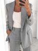 Women's Fashion Lapel Cardigan Temperament Suit Jacket Pants Suit_ipsvogv.com