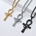 Hip hop Eye of Horus Ankh Cross Necklace All match Niche Personality Sweater Chain Clothing Model Accessories_ipsvogv.com