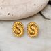 Real Gold Electroplated Titanium Steel Vintage Retro Twisted Twist Unique Earrings_ipsvogv.com