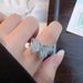 New Chinese Style Light Blue Butterfly Ring For Women, Niche Temperament Cool Refreshing Feeling. Set With Diamonds And_ipsvogv.com