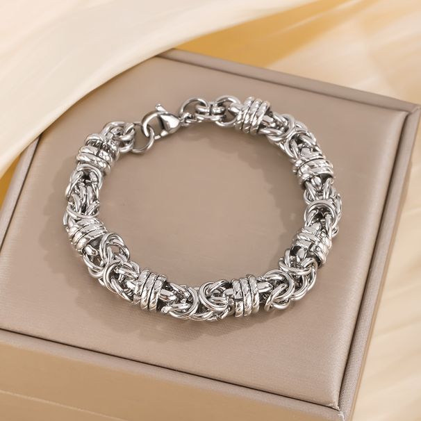Titanium Woven Pattern Stainless Steel Bracelet Stylish Men's Simple Fashion Accessories_ipsvogv.com