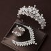 Fashion retro atmosphere pearl crown headdress necklace three piece accessories bride wedding dress princess crown_ipsvogv.com