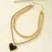 Niche design double love shaped necklace female hip hop simple pendant clavicle chain_ipsvogv.com