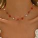 New women's geometric with niche floral design and crystal inlaid long collarbone necklace_ipsvogv.com