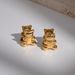 Hypoallergenic Titanium Steel Bear Earrings - Retro Plated Dangle Earrings For Girls, Cute Animal Jewelry_ipsvogv.com