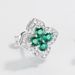 Four leaf clover cultivated emerald earrings female S925 silver cultivated colored gemstone earrings light luxury retro_ipsvogv.com