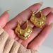 Hot Selling Real Gold Electroplated Titanium Steel Vintage Polished Cloud Gold And Silver Earrings_ipsvogv.com