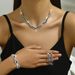 Hot Selling Exquisite Claw Necklace Earrings Bracelet Multicolor Rhinestone Collarbone Chain Evening Accessories Women's_ipsvogv.com