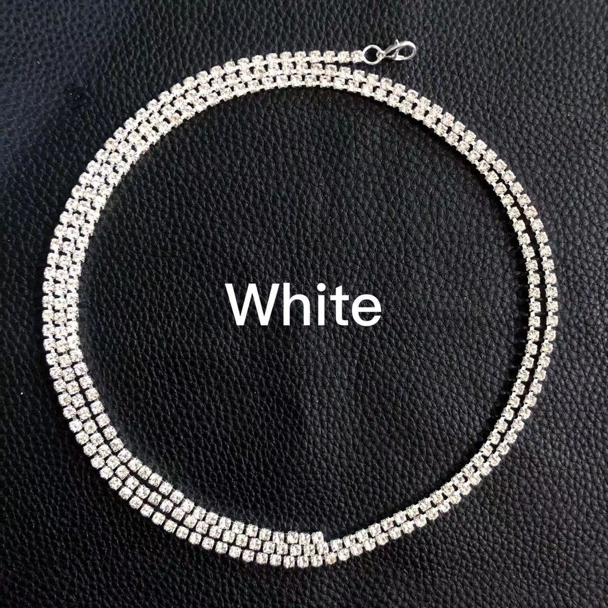 Lassel rhinestone snake chain female headband unique shape ponytail diamond long hair curler hairpin accessories_ipsvogv.com