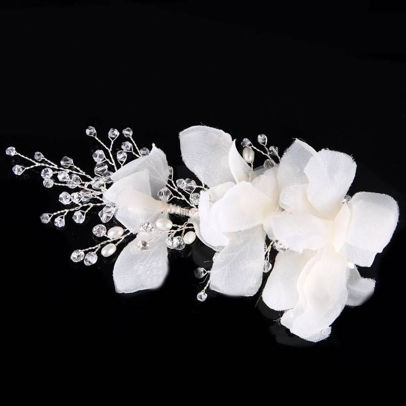 Women’s Jewelry Set Fashion Bridal Handmade Crystal Flower Headdress Wedding Dress Hairpin Bridal Hair Accessories_ipsvogv.com