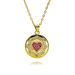 Pearl Turquoise Heart Necklace Female Temperament Versatile Inlaid Zircon Gold Plated Peach Heart Clavicle Chain Jewelry_ipsvogv.com