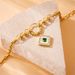 Fashionable Gold-plated Stainless Steel Diamond Inlaid Shell Square Pendant Chain Necklace Earrings Bracelet_ipsvogv.com
