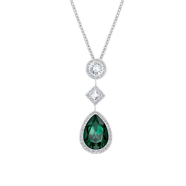 Emerald Gemstone Element Green Crystal Clavicle Necklace Female_ipsvogv.com