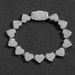 Unisex Jewelry Fashion Hip Hop 10mm Love Bracelet Micro Inlaid Zircon Personality Trend Heart Shaped Male And Female Couple Hip Hop Jewelry_ipsvogv.com