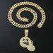 Emoji Angry Middle Finger Expression Full of Diamond Pendant Cuban Chain Personalized Hip Hop Trendy Necklace_ipsvogv.com