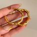Unisex Fashionable Gold Plated Titanium Steel Retro Exquisite Lava C Hoop Earrings_ipsvogv.com