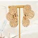 Exaggerated Personality Irregular Wrinkle Metal Texture Flower Earrings For Women_ipsvogv.com