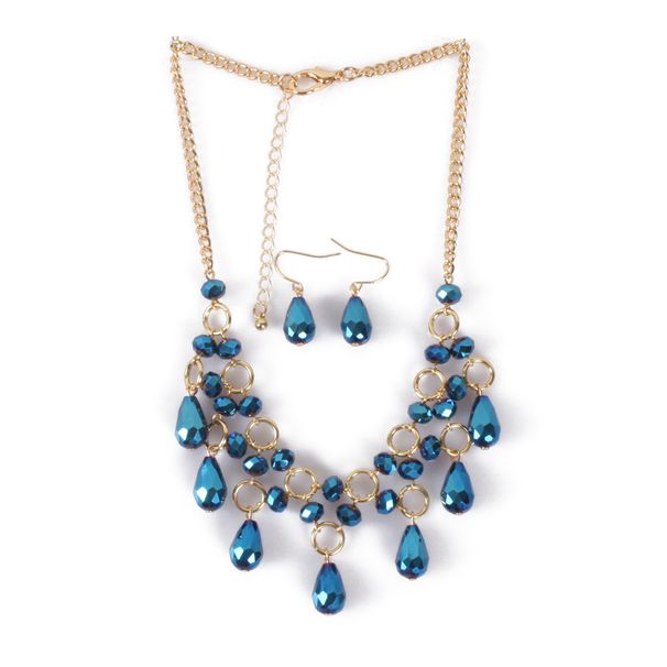 Fashion Jewelry Crystal Pendant Necklace Tassel Glass Clavicle Chain_ipsvogv.com