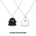 Black and white ghost couple necklace double necklace sweet cool girlfriends necklace parent child versatile new hanging neck sweet pendant_ipsvogv.com