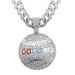 Hip Hop Full Diamond Alloy Round Drip Oil Letter GO Pendant Cuban Chain Fashion Trend Personalized Men's Jewelry_ipsvogv.com