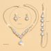 Bridal Zircon Necklace Earrings Jewelry Set Wedding Banquet Dress Chain Fashion Versatile Elegant Accessories_ipsvogv.com