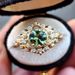 Sanjieins Electroplated Gold Niche Women's Green Zircon Ring, Light Luxury High-end Feeling Index Finger Ring_ipsvogv.com