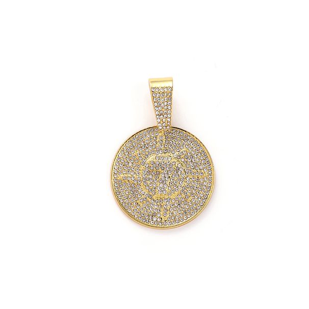 Niche Personalized Hip Hop 3D Full Diamond Number 7 Round Medal Men's Cuban Necklace_ipsvogv.com