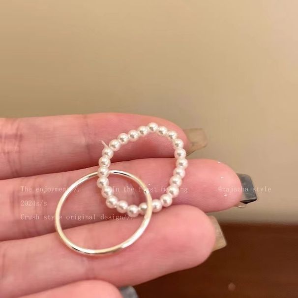 Cute Sausage Dog Pearl Ring For Girls, Autumn And Winter Light Luxury Finger Ring, Niche Design, Student Accessories,_ipsvogv.com