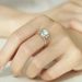 Holding flower Mosang diamond ring, women's pure silver one carat wedding ring_ipsvogv.com