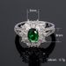 New accessories exquisite flower shaped emerald zircon ring for women_ipsvogv.com