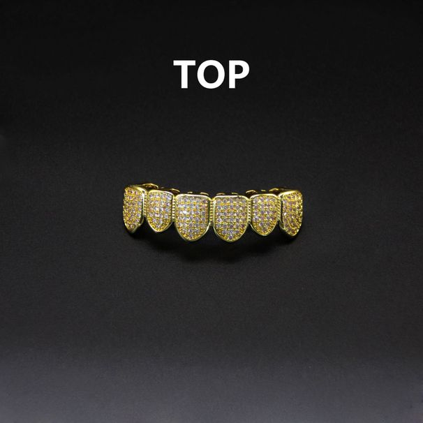 Hip Hop Copper Zircon Micro Inlaid Halloween Personality Exaggerated Hiphopgrills Braces_ipsvogv.com