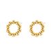 Sweet fresh Japanese and Korean college style with female personality, round bead electroplating design, niche earrings,_ipsvogv.com