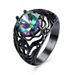Fashionable Colored Zircon Hollow Creative New Black Gold Ring Jewelry Straight_ipsvogv.com