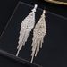 Rhinestone long tassel retro earrings_ipsvogv.com